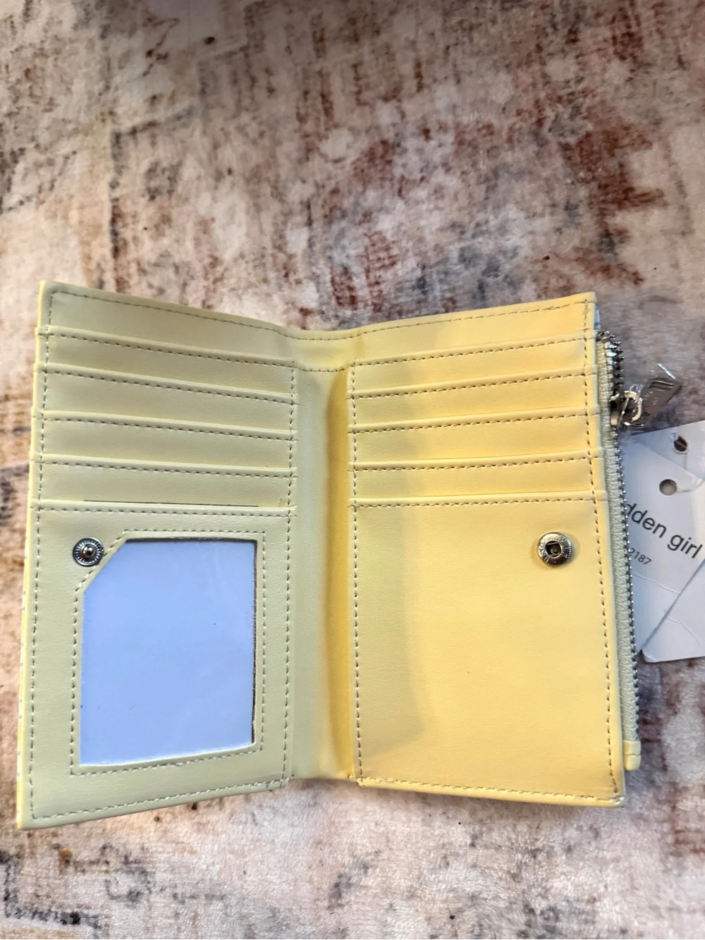 Madden Girl Yellow & Blue Striped Fish Zip Wallet